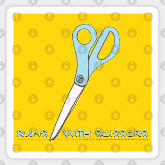 runs with scissors Sticker by mystudiocreate